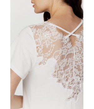 Camisón recto micromodal azul y blanco